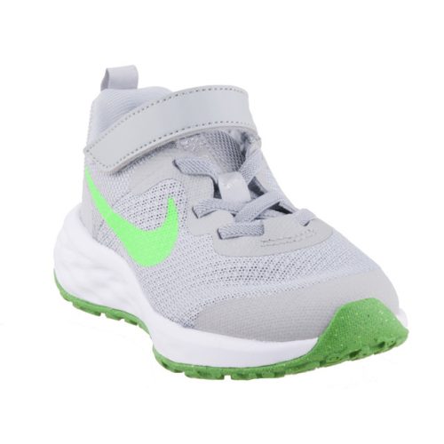 Nike Revolution 6 NN (PSV) szürke-zöld tépőzáras-gumifűzős gyerek sportcipő