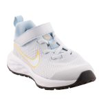 Nike Revolution 6 NN (PSV) világoskék-sárga tépőzáras-gumifűzős lány sportcipő