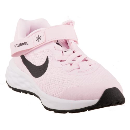 Nike Revolution 6 Flyease NN (GS) halvány rózsaszín-fekete tépőzáras-gumifűzős lány sportcipő