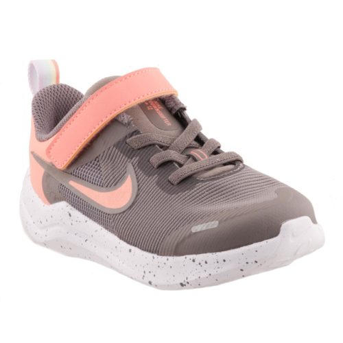Nike Downshifter 12 (TD) szürke-korall tépőzáras-gumifűzős lány sportcipő