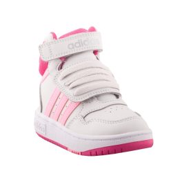 Adidas Hoops Mid 3.0 AC I világosszürke-rózsaszín 2 tépőzáras magasszárú lány sportcipő   Adidas Hoops Mid 3.0 AC I világosszürke-rózsaszín 2 tépőzáras magasszárú lány sportcipő