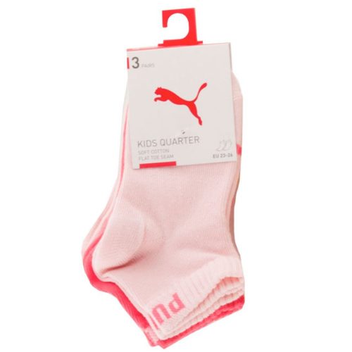 PUMA KIDS Quarter rózsaszín/málna zokni 3db/csomag